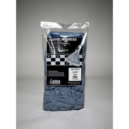 Elite Mops & Brooms Elite Mops and Brooms 24 oz. Looped Cotton/Synthetic Blend Mop Refill 1 pk 113-LOOPED-BB